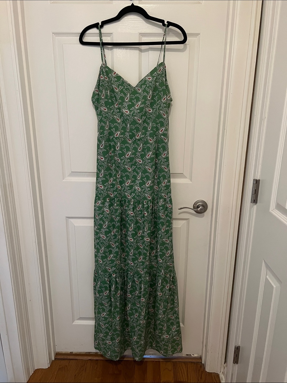 Milk & Honey Green Floral Maxi Slip Dress with V-Neck and Adjustable Straps